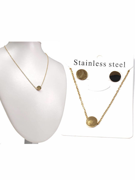 Isay Collection Σετ με Κολιέ & Σκουλαρίκια από Ατσάλι