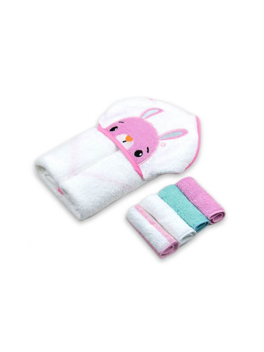 Baby Gift Set 4 Mini Towels A Cotton Hooded Towel Bunny Baby Gift Set 4 Mini Towels A Cotton Hooded Towel Bunny