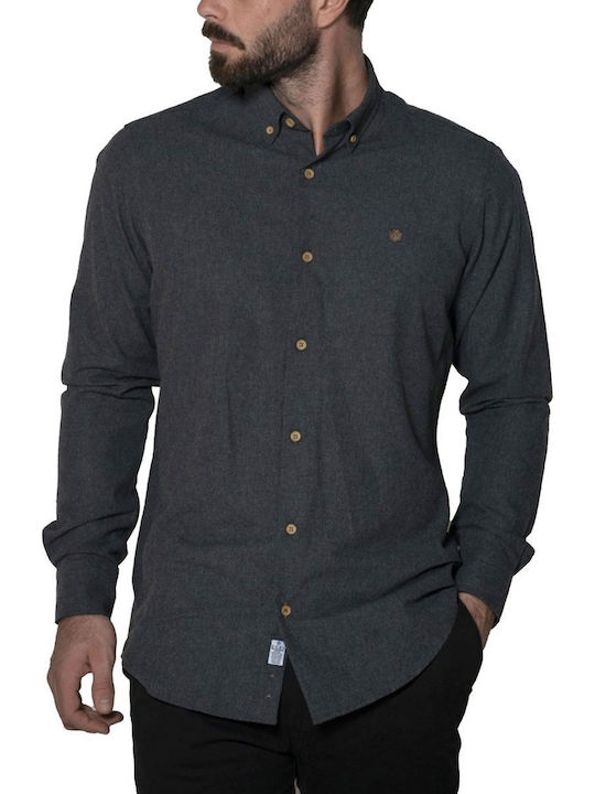 Langärmlig Flanell Hemd Anthracite