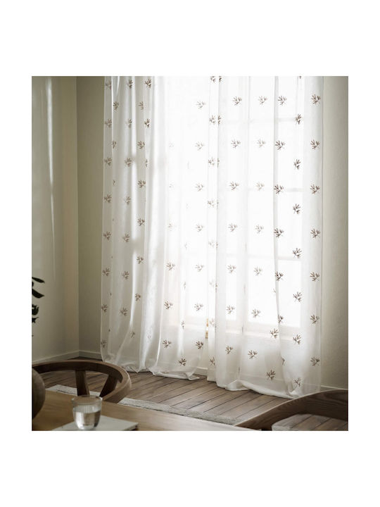 Gofis Home Κουρτίνα με Τρουκς Nairna Λευκή 140x280εκ.