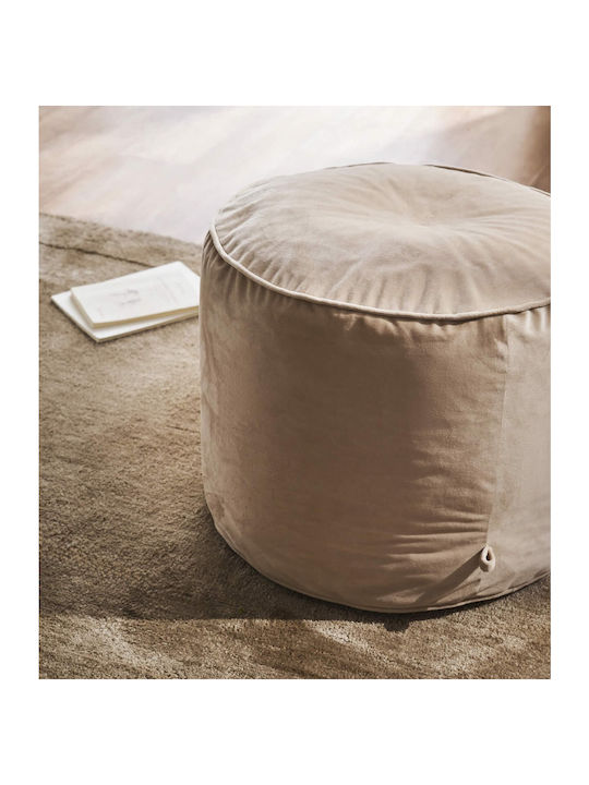 Bean Bag Stool Poof Winter Beige 40x50x50cm