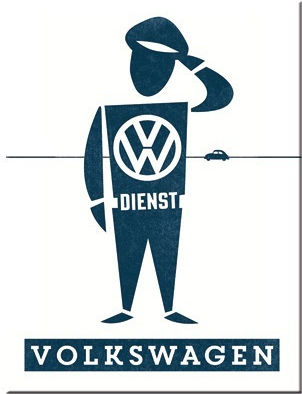 Носталгичен метален магнит Volkswagen Vw Dienst Mann