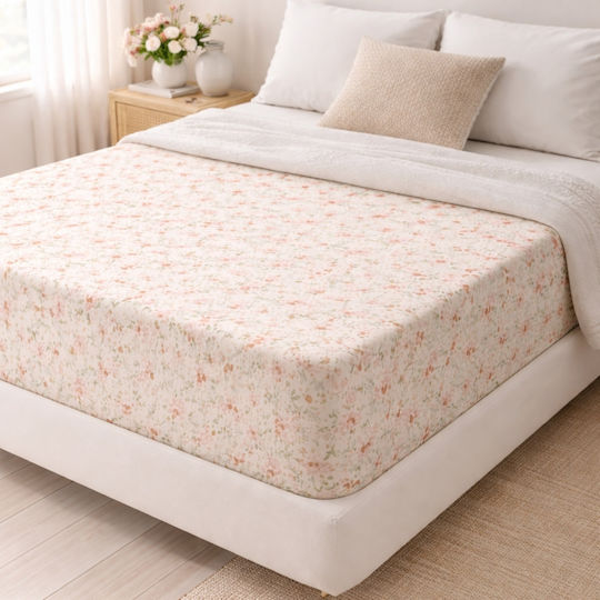 My Home Luxury Sheet Super-Double with Elastic 160x200+25cm. Sara Multicolour