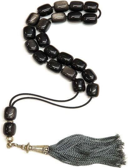 Roloi Komboloi Glass Worry Beads Black 31cm