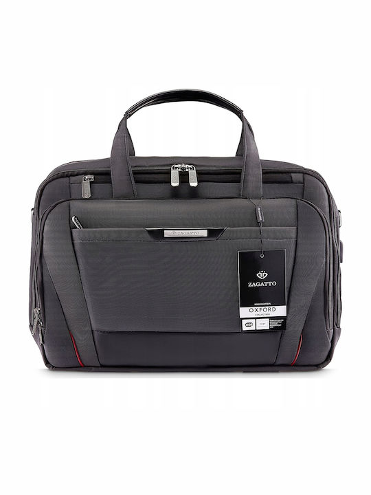 Zagatto Shoulder Handheld Laptop Bag 17.3 Inches with USB Port in Black Color ZG133
