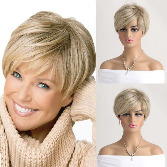 Women's Wig – Ash Blonde Short Cut with Bangs