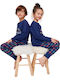Noidinotte Kinder Schlafanzug Winterlich Blue