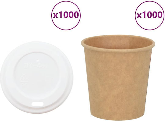 vidaXL Pahar de unică folosință Hârtie Maro 120ml 1000buc