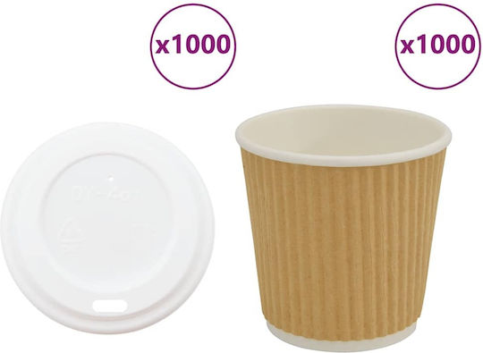 vidaXL Ποτήρι μιας Χρήσης Χάρτινo Καφέ 120ml 1000τμχ