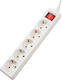 Spacer Power Strip 5 Positions with Cable 3m