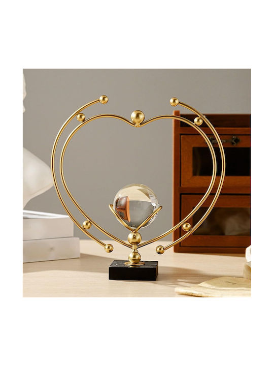 Heart-Shaped Gold Transparent Ball Tabletop Decor
