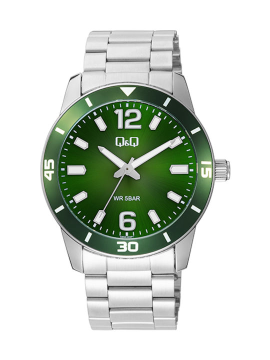 Q&Q Men's Watch 42mm Battery with Silver Metal Bracelet