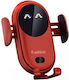 Car Mobile Mount with Adjustable Hooks and Wireless Charging Red