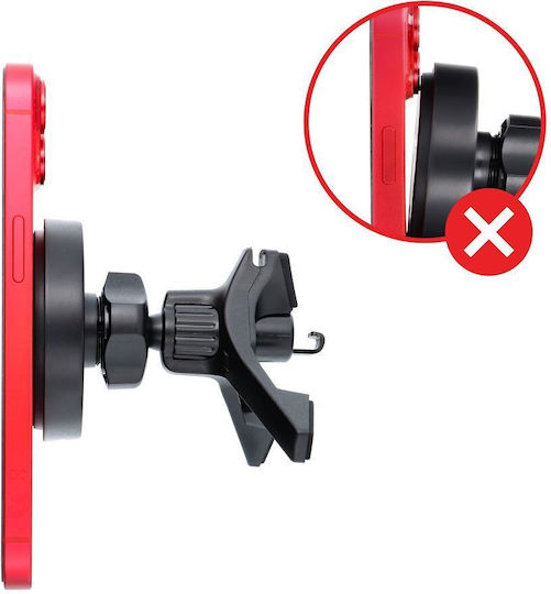 Forcell Βάση Κινητού Αυτοκινήτου Forcell F-grip με Μαγνήτη και Ασύρματη Φόρτιση Μαύρη