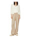 Women's Fabric Trousers Beige