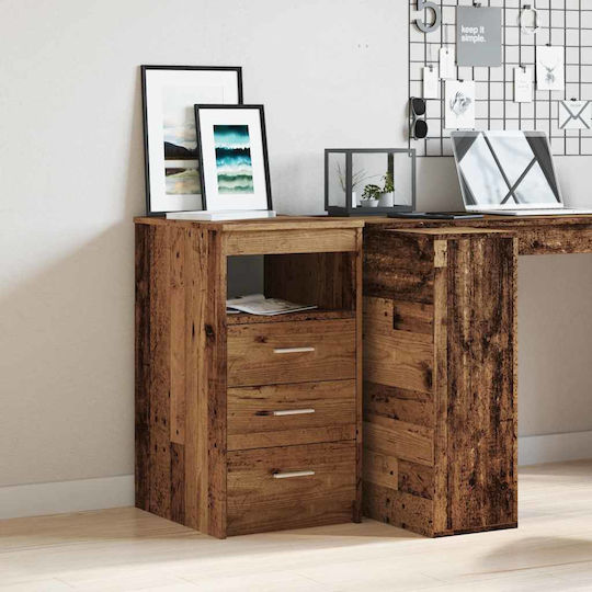 Wooden Chest of Drawers with 3 Drawers Coffee 40x50x76cm