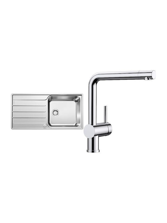 Blanco Lemis XL 6 S-if Drop-In Kitchen Sink Inox M100xW50cm Gray