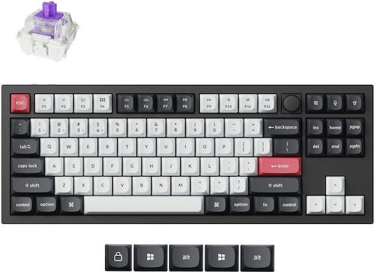 Keychron Q3 HE QMK Q3H-M1 Wireless Gaming Mechanical Keyboard Tenkeyless with Gateron Double-Rail Magnetic Nebula Switches and RGB Lighting English US Carbon Black
