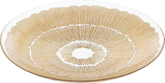 A-s Djina Dekorative Platte Rund Glas Gold 1Stück 40x40x6cm A-s Djina Dekorative Platte Rund Glas Gold 1Stück 40x40x6cm
