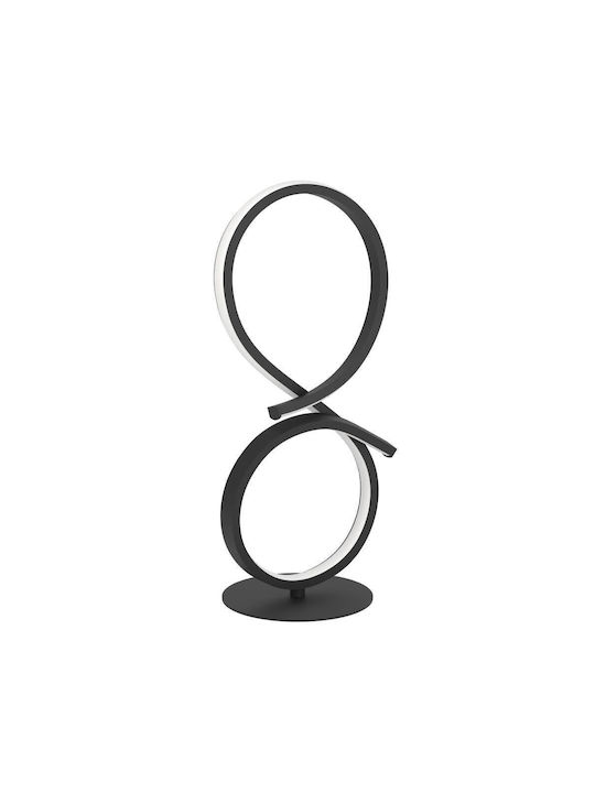 Eglo LED Nightstand Lamp Serpins Curved Decorative Table Lamp Room Decor Living Room Nightstand Light Made of Metal in Black Plastic in White Warm White Height 40.5 cm