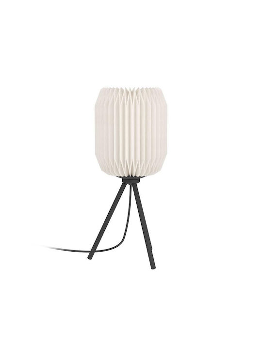 Eglo Belgrave Decorative Table Lamp Japanese Nightstand Lamp Made with Black Metal and White Paper for Room Decor Bedroom E27 Socket