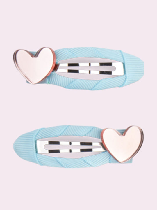 Mini Cools Set Kinderhaarklammern mit Haarspange Herz in Blau Farbe