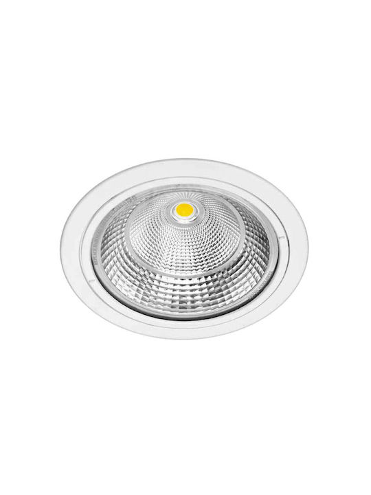 KT Lighting Χωνευτό Σποτ με Ενσωματωμένο LED και Θερμό Λευκό Φως Λευκό 1τμχ