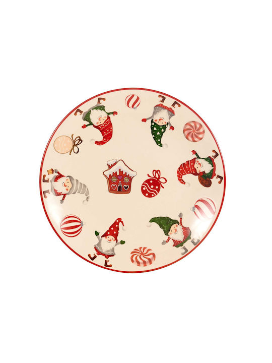 TnS Christmas Platter Ceramic Red L20xW20xD2cm.