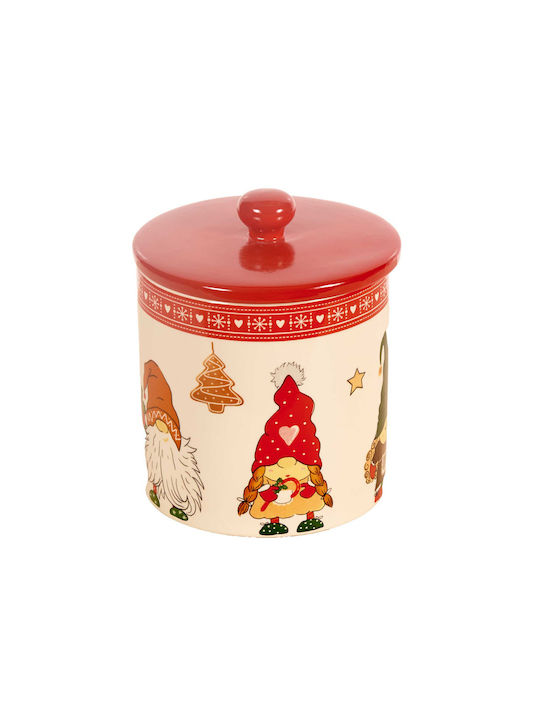 TnS Christmas Cookie Jar Ceramic Red L14xW14xD17cm.