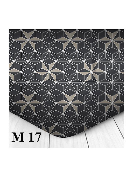 Marwa Sheet for Single Bed with Elastic 100x200+30cm. Geometric M M-17