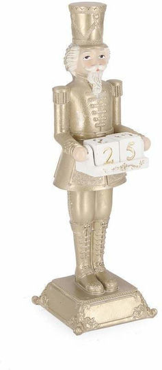 Bizzotto Weihnachts-Nussknacker Gold aus Polyresin Soldat Höhe 31.5cm.