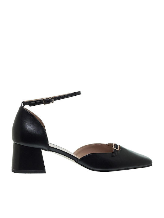 Mourtzi Leather Black Heels