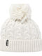 Beanie Γυναικείος Fleece Σκούφος Πλεκτός σε Λευκό χρώμα