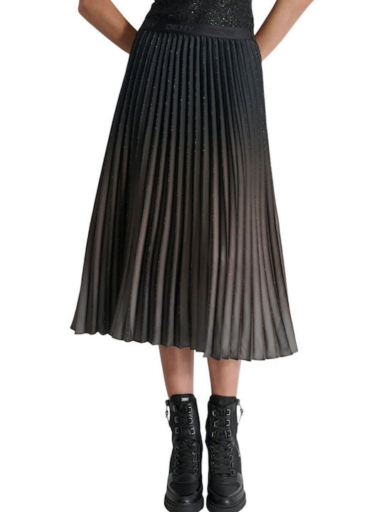 Pleated Midi Skirt Gray