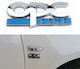 Car 243047 Metal Sticker Emblem Opc Line 9x5cm Chrome-Blue 1 Piece