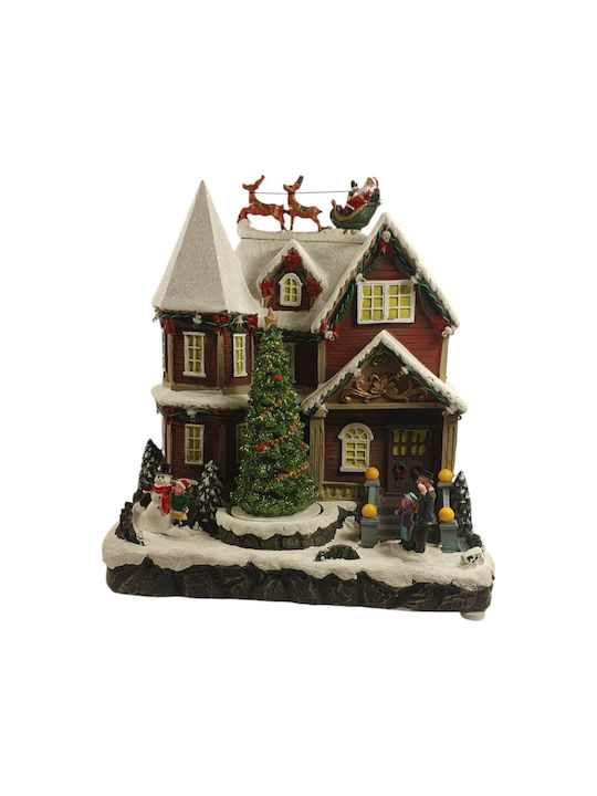 Bizzotto Crăciunescă Iluminată Decorativă Scenă cu Baterie cu Mișcare 28x26x18cm.