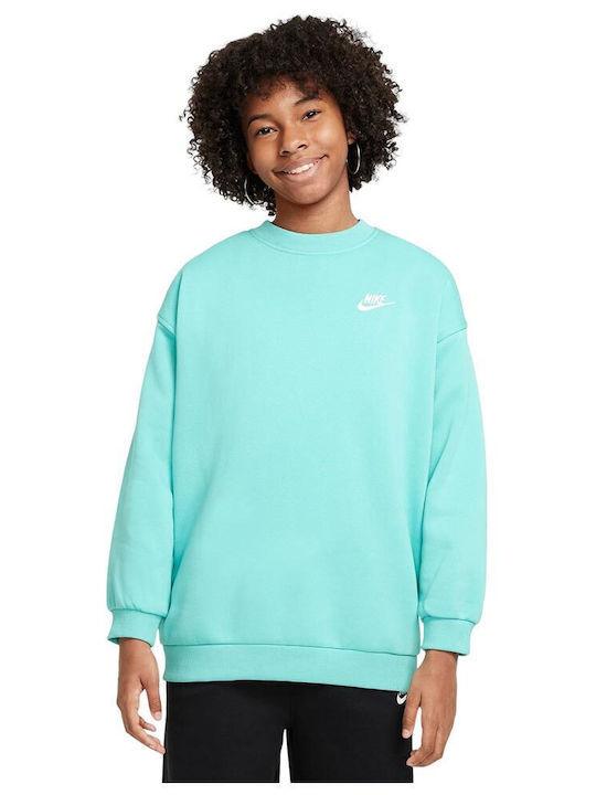 Nike Fleece Παιδικό Φούτερ Τιρκουάζ Sportswear ...