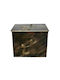 GTMED Metallic Box Wood Storage 63x54x44cm Silver