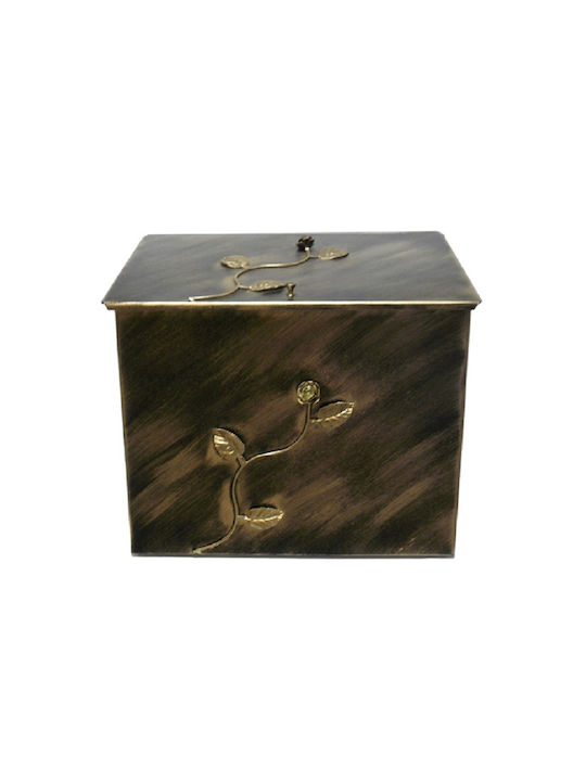GTMED Μεταλλικό Κουτί Αποθήκευσης Ξύλων 63x54x44cm Χάλκινο