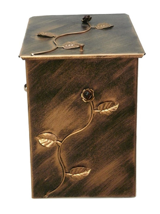 GTMED Μεταλλικό Κουτί Αποθήκευσης Ξύλων 37x54x44cm Χάλκινο