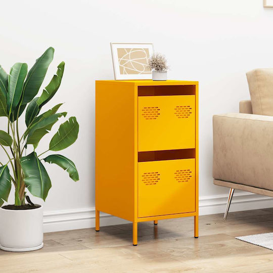 Sideboard Cabinet made of Metal with Drawers Mustard 35x39x73.5cm