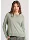 Women's Long Sleeve Sweater Cotton Green