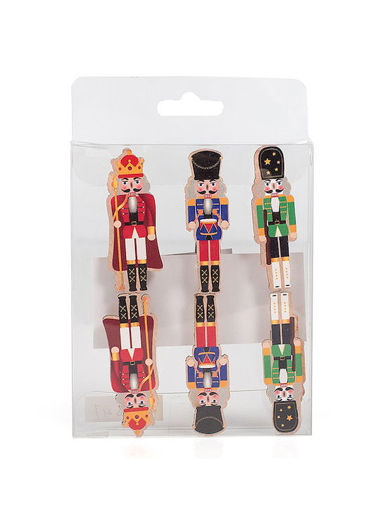 Hanging Ornament Set Wooden 6pcs