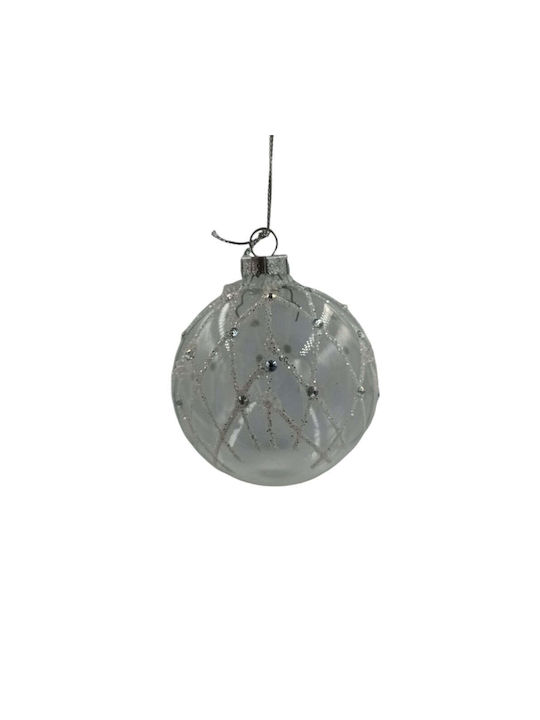 Hanging Ball Ornament Ornament Glass Transparent 8cm