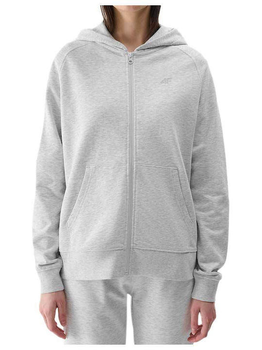 4F Women's Sweatshirt Jacket Hooded Gray