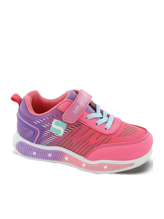 Kinder Sneakers mit Klettverschluss & Lichtern Rosa