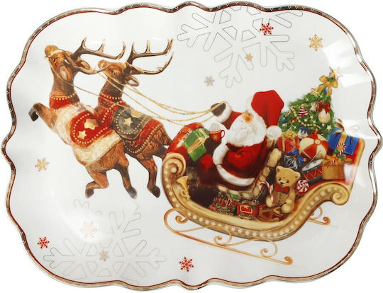 Brandani Christmas Platter Porcelain L33xW25cm.
