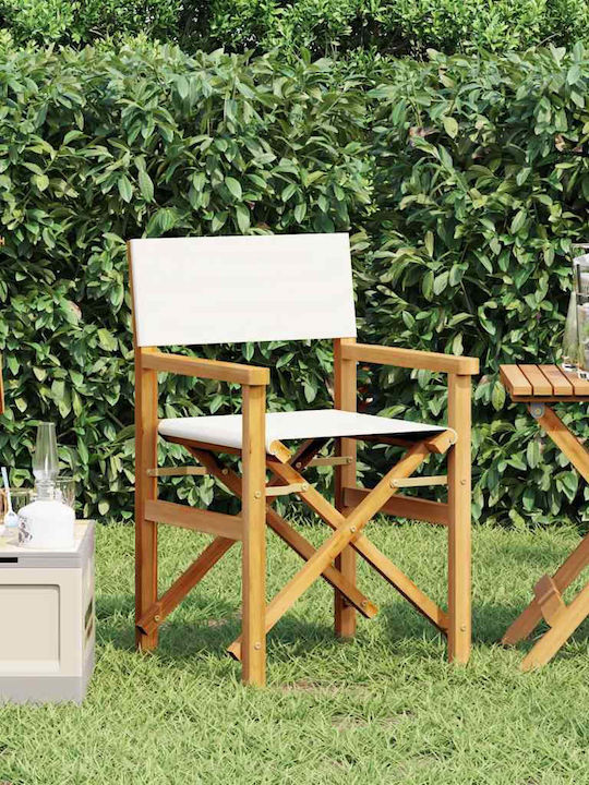 Regiestuhl Hölzernes Cream 57x54.5x85εκ.
