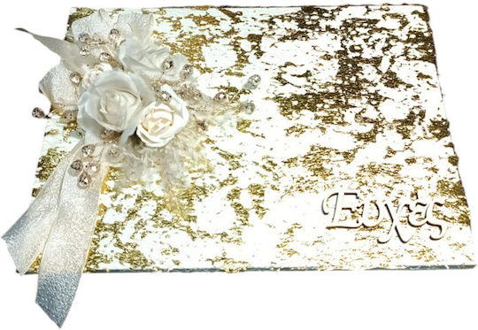 Wedding Wish Book Koufeta Handmade Decorated Flowers Gold Details