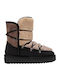 Synthetic Leather Snow Boots with Fur Nordic Black